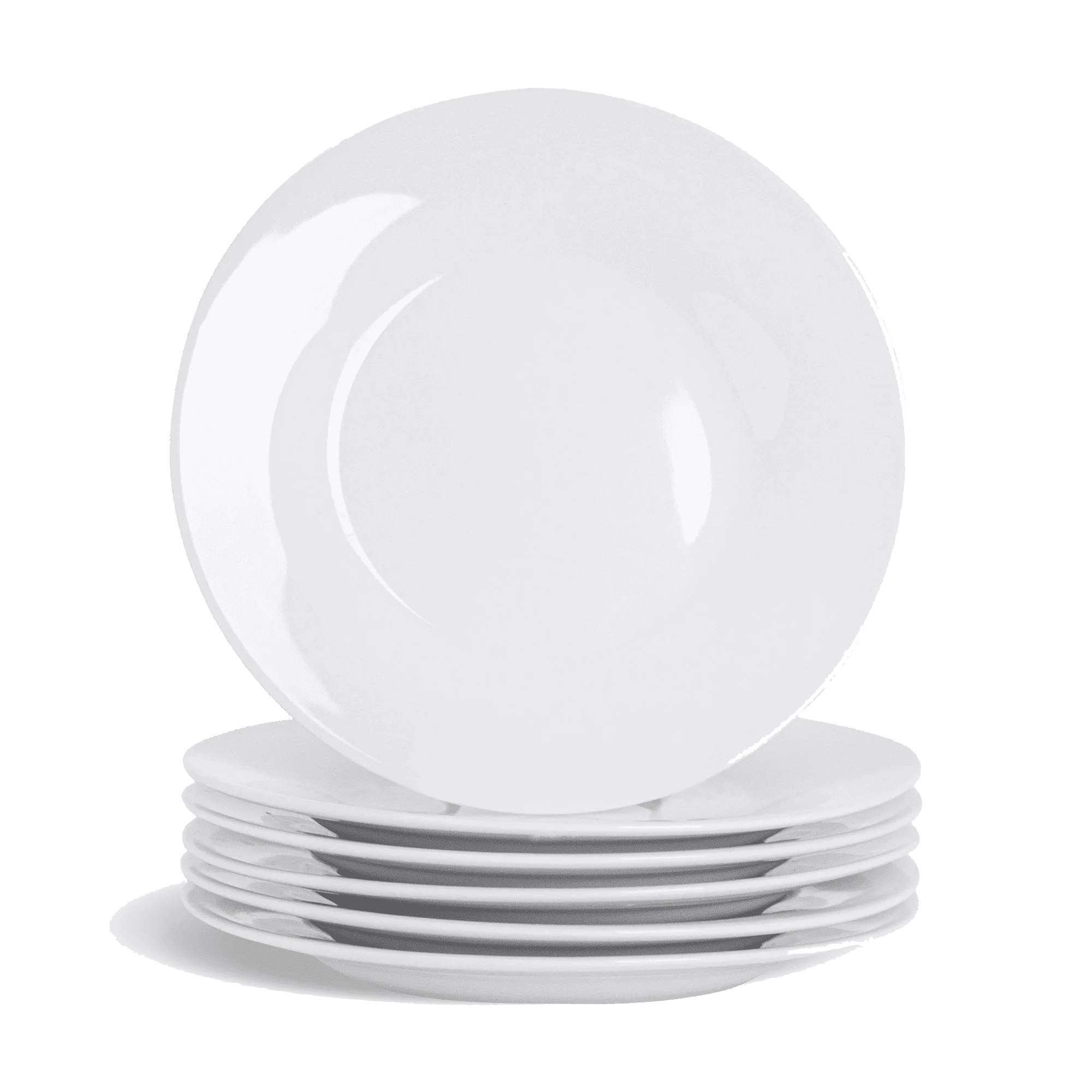 Argon Tableware 6X White 15.4cm (6 Inch) Wide Rimmed Side Plates - Desert Serving Dinner Set Bread Plate - Dishwasher and Microwave Safe Ceramic