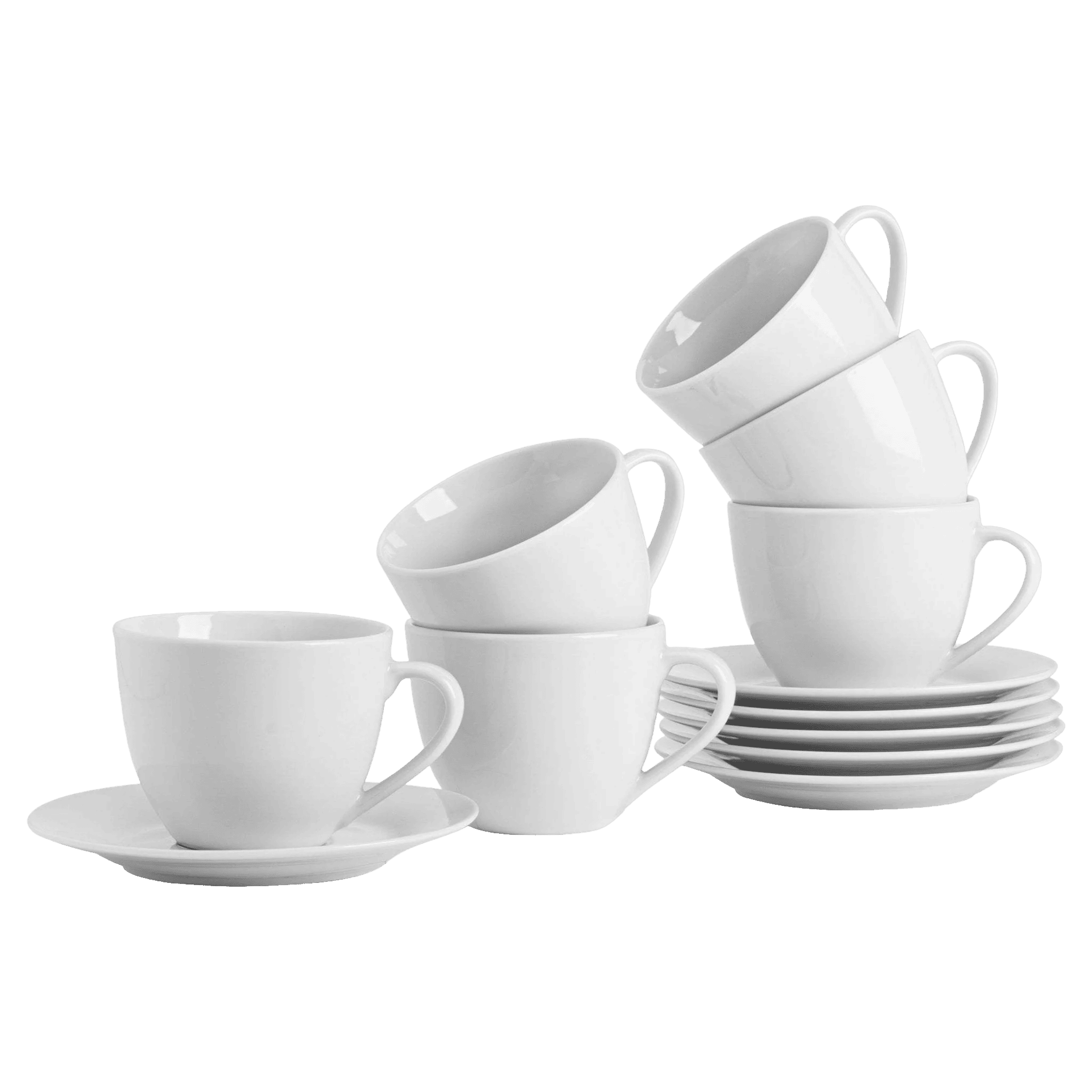 Argon Tableware 6X White 15.4cm (6 Inch) Wide Rimmed Side Plates - Desert Serving Dinner Set Bread Plate - Dishwasher and Microwave Safe Ceramic